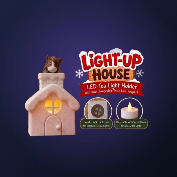 Light-Up House waxinelichthouder – Gluurend paard